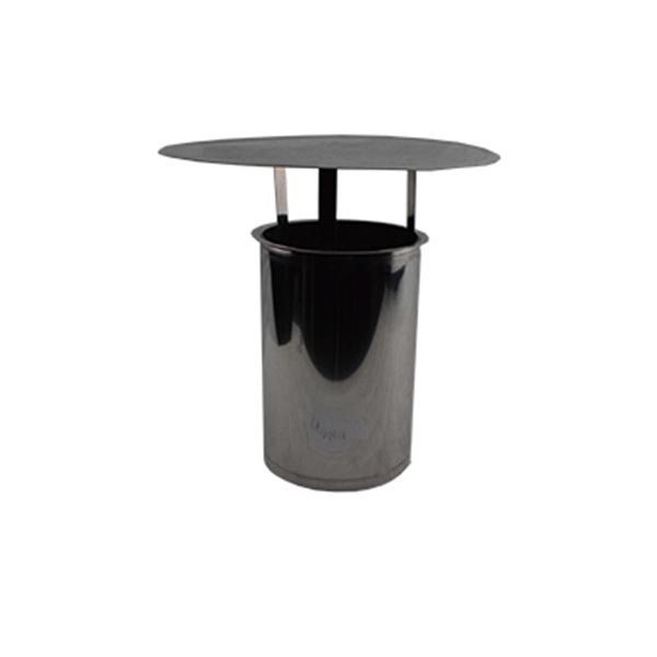 Enkelwandige RVS regenkap diameter 130mm.