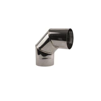 Enkelwandige RVS bocht 90 graden diameter 125mm