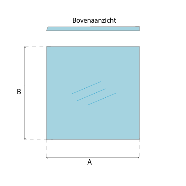 Kachelruit met één schuine zijde in verstek geslepen op 22,5 graden voor een 45 graden hoek.