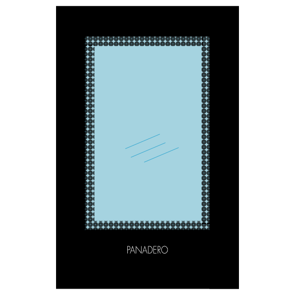 Panadero Inca kachelruit van hittebestendig glas als kachelglas voor de Panadero Inca. Kachelruit met kader en Panadero logo.