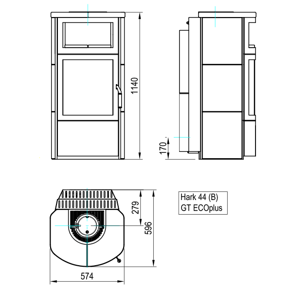 Hark 44 GTE SC kachel lijntekening