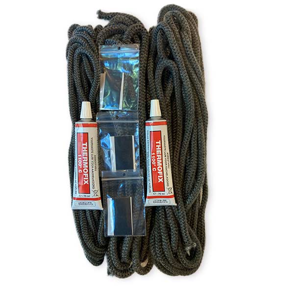 Dovre 350CB/3 kachelkoordset. Service kit met glasvezelkoord, lijm en eindtape.