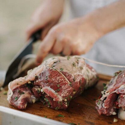 vlees voorbereiden voor de kamado 13