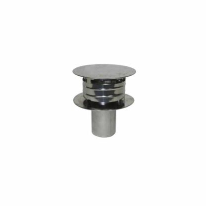 RVS trek kap valwindkap voor Kstove vesuvius buitenkachel op pellets