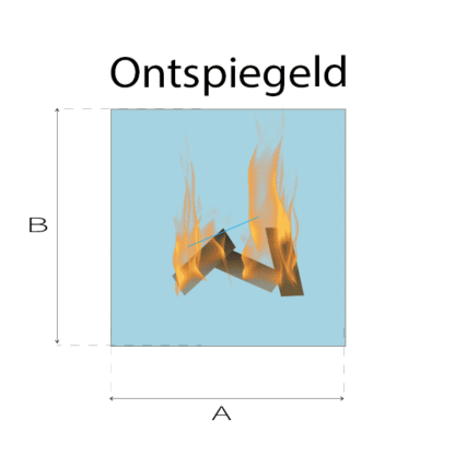 Ontspiegeld glas alskachelruit voor gaskachels gashaard.