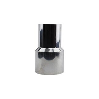 Enkelwandig RVS verloop conisch kachelpijp verkleinend 100mm naar 80mm