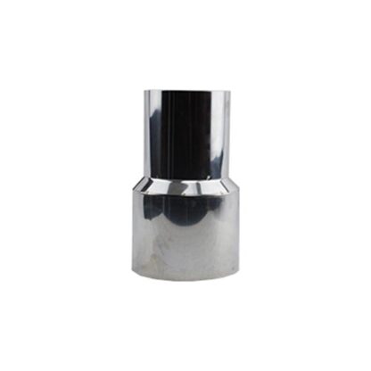 Enkelwandig RVS verloop conisch kachelpijp verkleinend 100mm naar 80mm