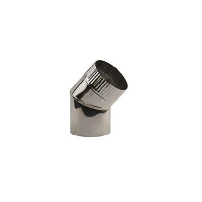 Enkelwandige RVS bocht 45 graden, diameter 150mm