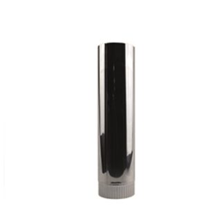 Enkelwandige rvs kachelpijp met een diameter van 120mm met een lengte van 1000mm.