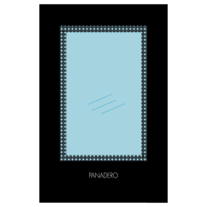 Panadero Inca kachelruit van hittebestendig glas als kachelglas voor de Panadero Inca. Kachelruit met kader en Panadero logo.