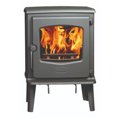 Dovre 525 CB houtkachel van gietijzer met vuur erin