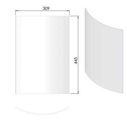 Termatech tt21 gebogen kachelruit van hittebestendig glas met afmetingen