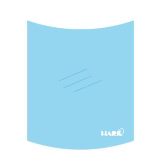 Hark 44GTESC kachelruit van hittebestendig glas voor de Hark 44TGESC. Gebogen kachelvenster met een Hark logo.
