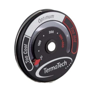 Thermometer voor RVS kachelpijp met gaat en schroef. tevens met magneet.