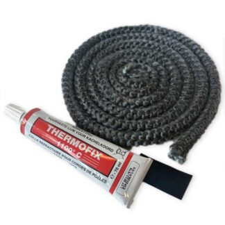 Universele reparatiekit met 12mm koord, hittebestendige lijm en eindtape.