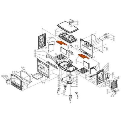Dovre 760WD vlamplaten set van vermiculiet.