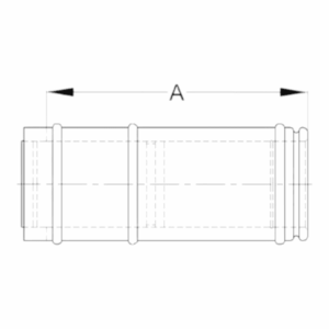 Maattekening schuifbare paspijp element voor schiedel ICS 25 270-375mm artikel nummer100716