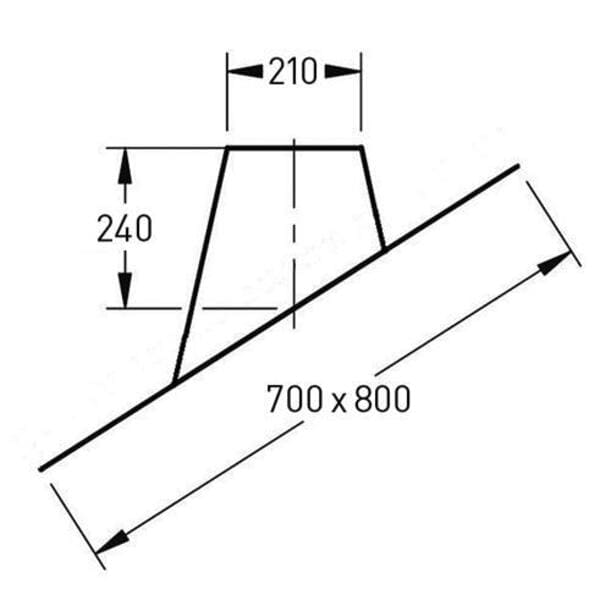 Maattekening Loodslab 20-45 150mm dw gatmaat 200mm
