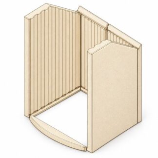 Hark 130 ecoplus binnenwerk set van 5 vuurvaste chamottestenen. Zijstenen en achterstenen en bodemsteen.